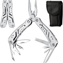 New! 24-In-1Multitool Pocket Knife Professional Stainless Steel Multitool Keychain with Sheath Pliers Bottle Opener