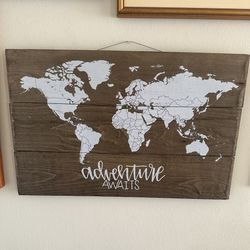 Wooden Map wall art