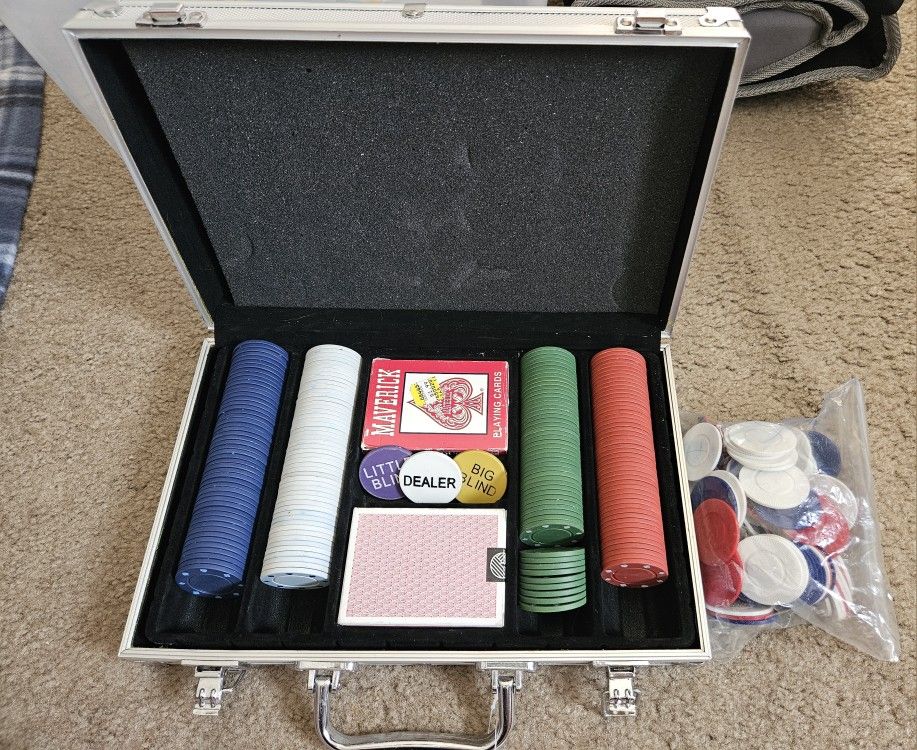 Poker Set In Case With Extra Chips