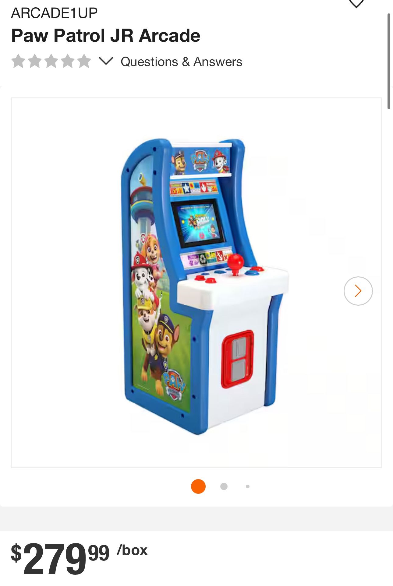 Brand New Paw Patrol Arcade 1UP Machine