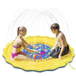 Sprinkle and Splash Play Mat for Kids - 69" Outdoor Sprinkler Water Toys - Perfect Inflatable Sprinkler Pad Summer Swimming Party Beach Pool Water Pla