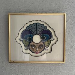 Antique Chinese Antique Textile Child Baby Collar Bib Evil Spirit Qing 19th