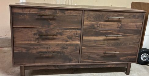 Mid-Century Modern 6-Drawer Wood Dresser