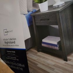 Mainstays Hillside Nightstand With Drawer, Expresso Finish