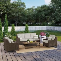 Thomasville Barston 4-piece Outdoor Patio Seating with Kick-out Foot Rests
