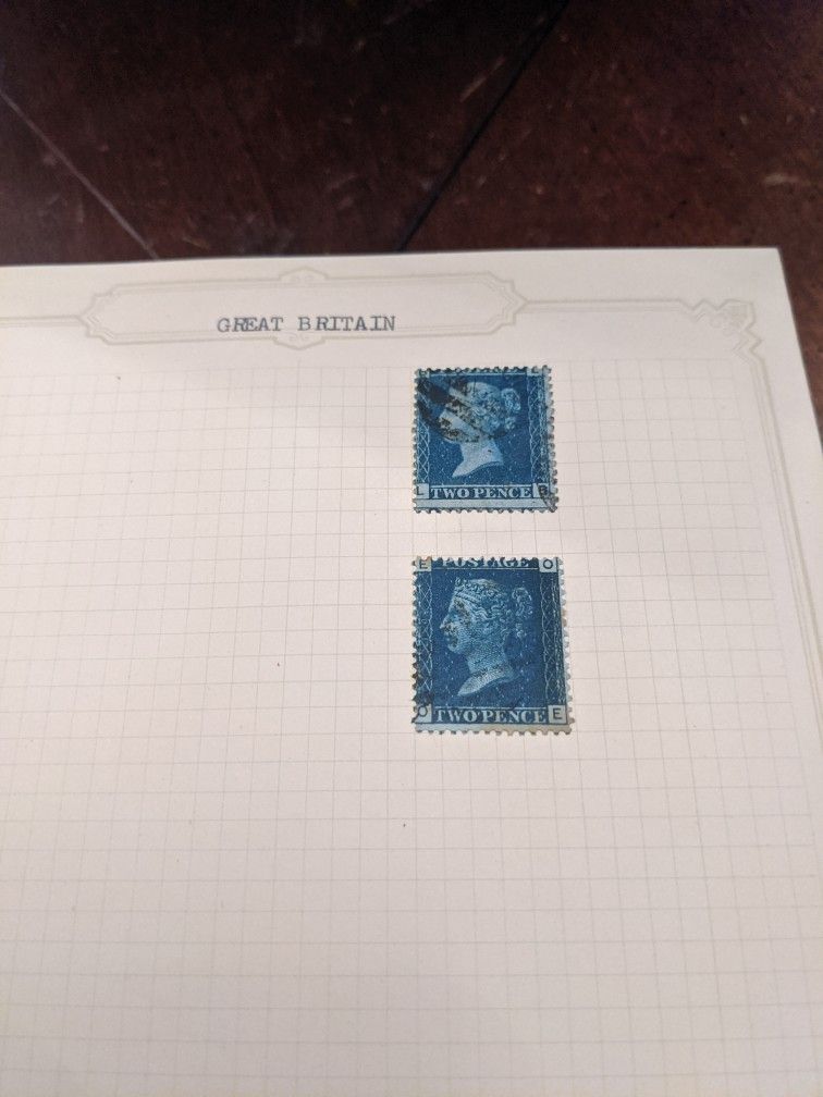 Two 1840 Penny Blue Stamps