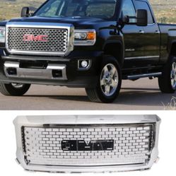 14-15 GMC Sierra 1500 Denali Style Chrome Front Bumper Hood Mesh Grille ABS