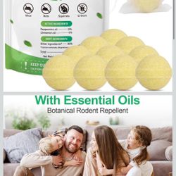 Rodent and Mice Repellent Outdoor/Indoor 10 Packs，Peppermint Oil to Repel Mice and Rats, Plant-Based Mice Repellent for House Squirrel Repellent Roden