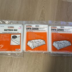 Plastic Moving Covers (2x Sofa & 1x Queen)
