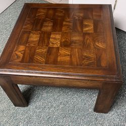 Lane Solid Pecan Wood End/ Corner Square Table