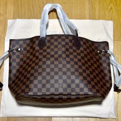 New Authentic LOUIS VUITTON Neverfull PM DAMIER EBENE Tote Bag