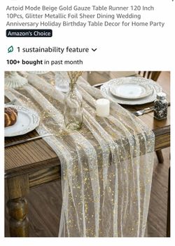 Gold Table Runners - 8x 10ft each