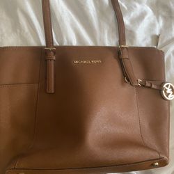 Michael Kors Brown Leather Tote Bag