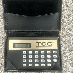 Vintage Miniature Leather Briefcase Salesman Sample Calculator Credit Card Holder