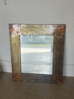 Large Multi Color Metal Wall Decor Mirror