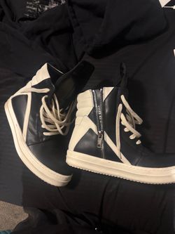 Rick Owens Geobasket High-Top Leather Sneakers
