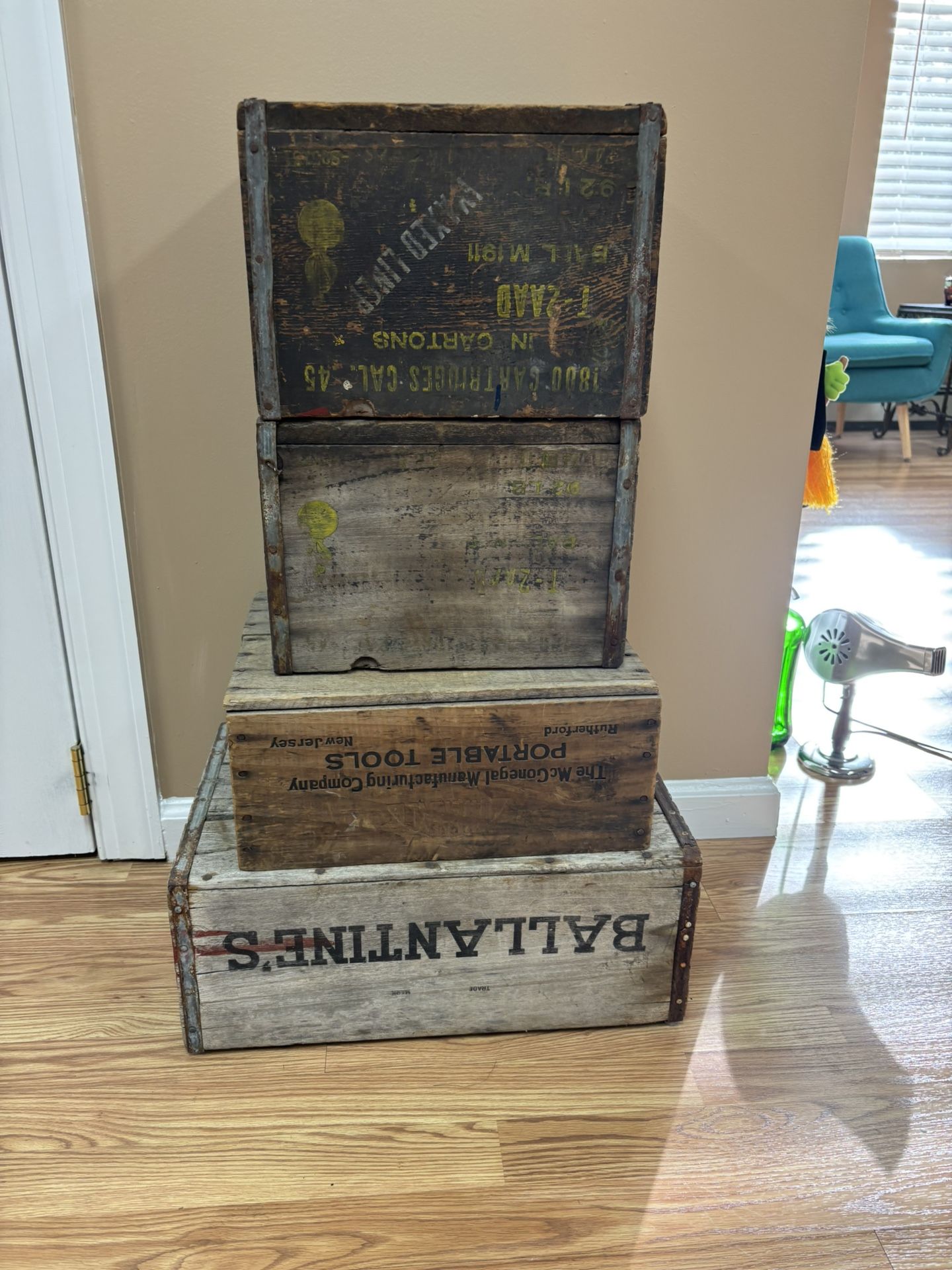 4 Old Wood Boxes