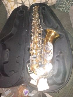 Borg on saxophone with case 150firm