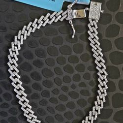 .925 Sterling Silver Moissanite Monaco Bracelet 7.5" 6mm