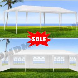 10'x30' Wedding Party Tent Outdoor Canopy Tent with 8 Side Walls White' I1 .