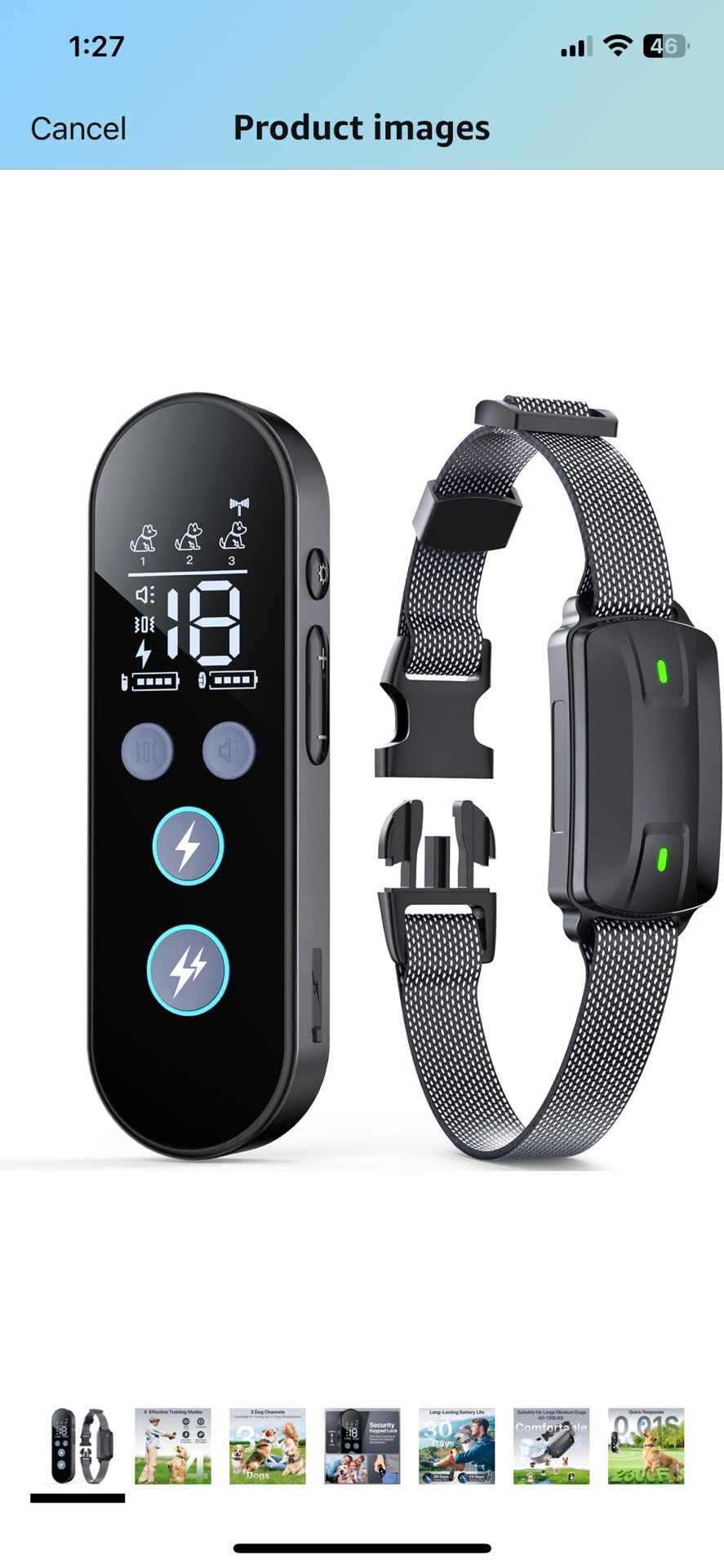 Dog Training Collar, Dog Shock Collar with Remote Control for Medium Large Dogs 40-120lbs Waterproof, Shock Collar for Dogs with Beep Vibration Shock 