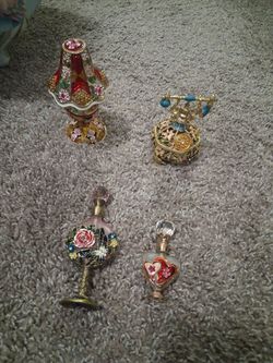 Enamel Jeweled Lamp Trinket Box Figurine