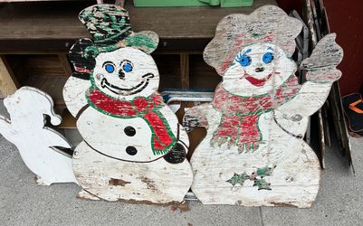 Vintage handmade wooden cutouts