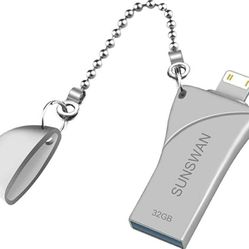 USB Flash Drives for iPhone Thumb Dirves 32GB Photo Stick 3in1 Memory Stick External
