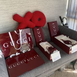Empty Gucci Boxes And Gift Bags