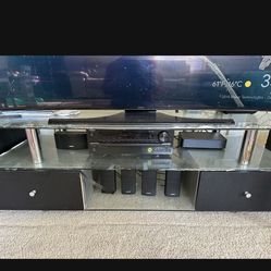 Glass TV Console Table