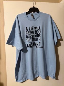 Light Blue Graphic Quote T-Shirt