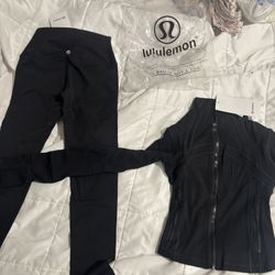 LuLuLemon Set jacket plus Leggings All Black