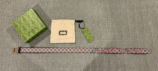 GUCCI GG Belt w/ Kingsnake print (Size 30-34)