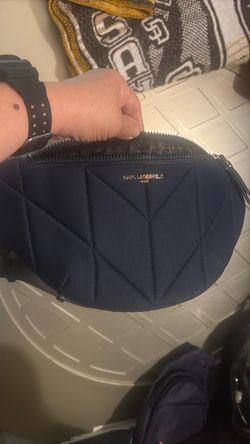 Karl Lagerfeld Paris Navy Quilted Crossbody Bag