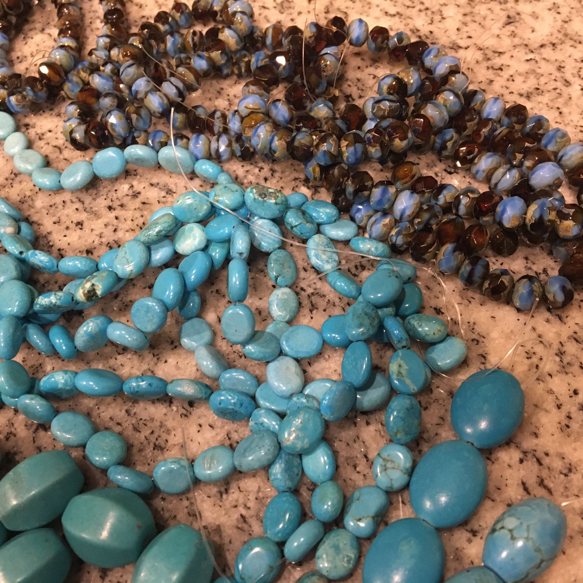 Genuine gemstone beads lot mix collection loose set