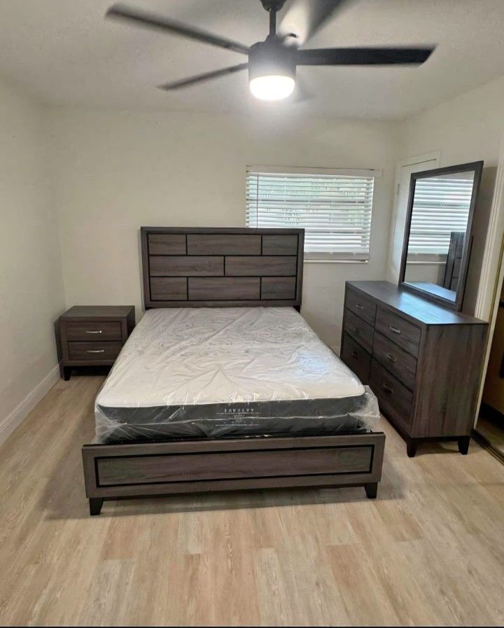 Akerson Gray Panel Bedroom SetCrown Mark$10 Down Payment And Financing Available