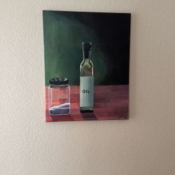 Salt And Oil, Acrylic Painting On Canvas 16x20”