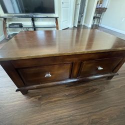 coffee table with side drawer 