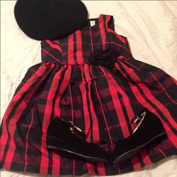NWOT Girl 3T Cherokee Red & Black Plaid Formal Dress