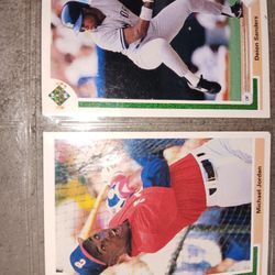 Micheal Jordan And Dion Sanders Basebsll Cards
