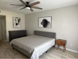 Bed frame/ king size/ grey color