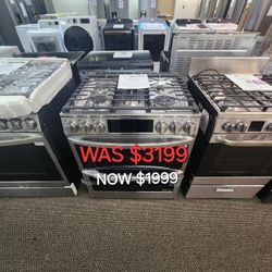 6.9 Cu. Ft. Smart Slide In Double Oven Gas Range Witu Probake And Insta View 