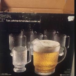 Vintage Crystal Glass 7 Pc ( New Still In Box)