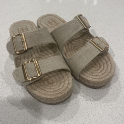 Size 9 Women’s Flax Linen Sandals Worn Once