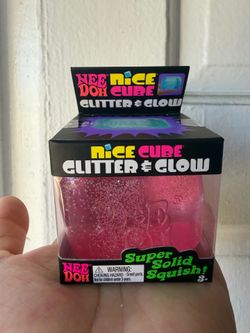 NeeDoh Nice Cube Pink Glitter & Glow