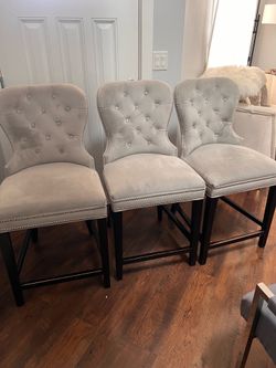 3 Bar Stool Velvet