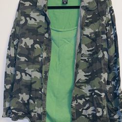 2 FOR 1- Camo Jacket & Green Top Size L