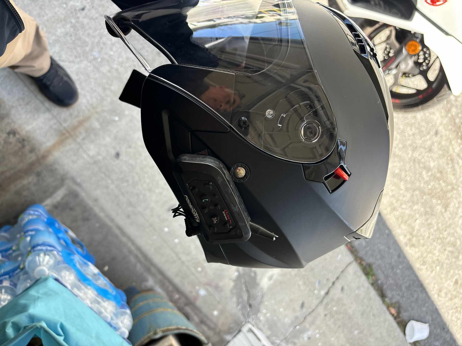 Open Face Motorcycle Helmet With Bluetooth