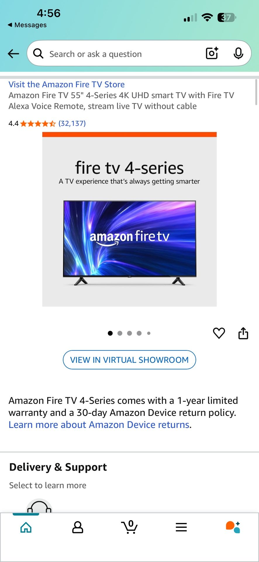 Amazon 55” 4k UHD 4 series Fire TV