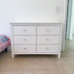 White Wooden Dresser Comoda Delta haven childrens Wood Furniture Nursery 6 Drawers